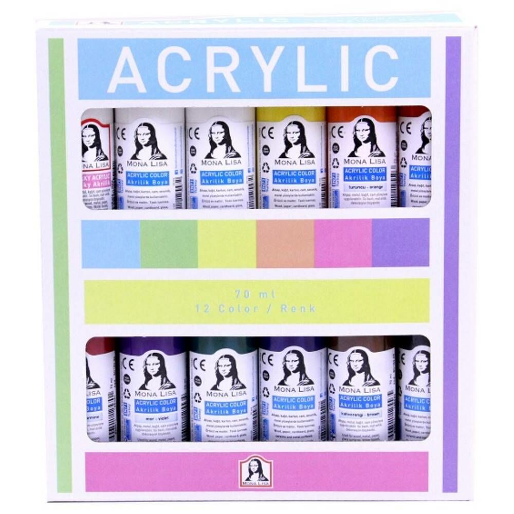 Südor Akrilik Boya Set Monalısa 12X70ml Extra Beyaz Sd150-X14