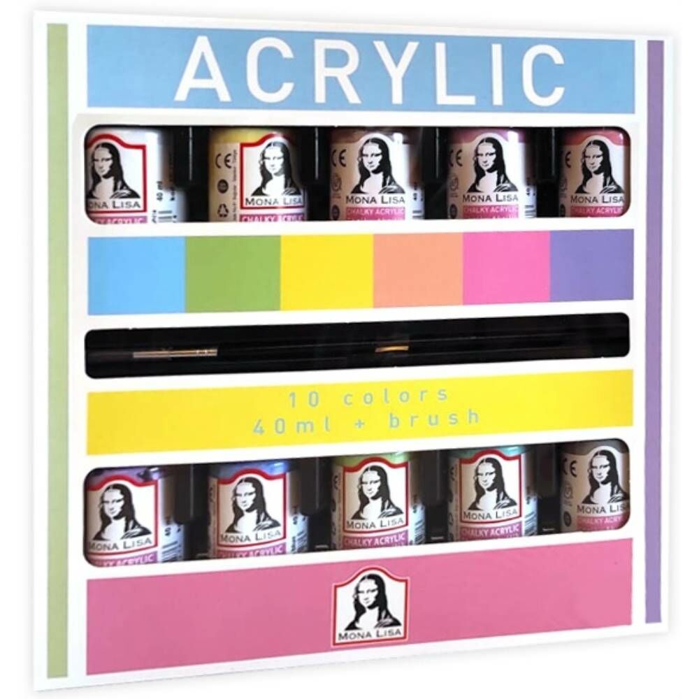 Südor Akrilik Boya Set Monalısa 40Ml 10 Renk+Fırça Ml122c