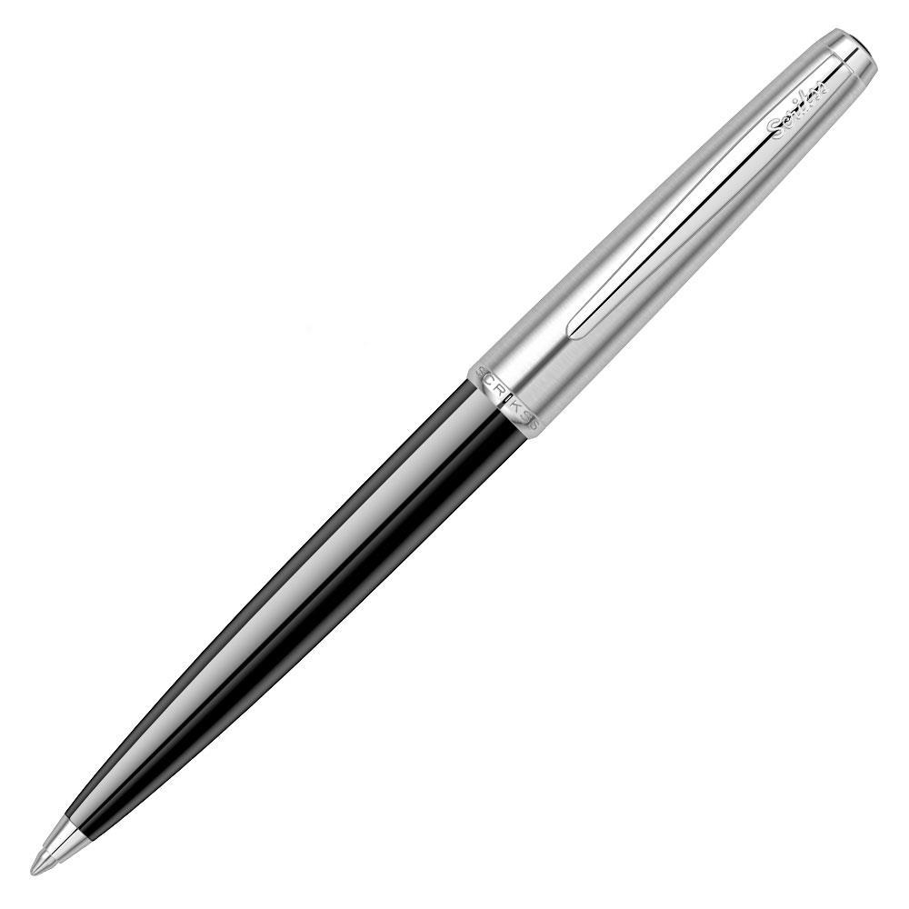 Scrikss 78 Yarı Krom Siyah Tükenmez Kalem