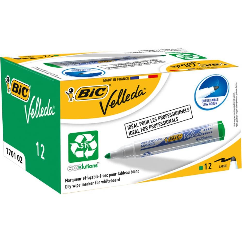 Bıc Beyaz Tahta Kalemi Velleda Eco 1701 12 Li Yeşil 904940