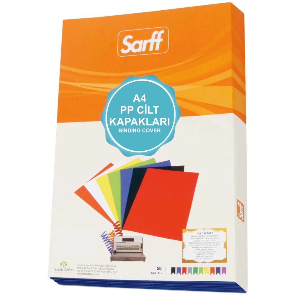 Sarff Cilt Kapağı A4 450M Pvc Opak Beyaz 50 Li 15201106