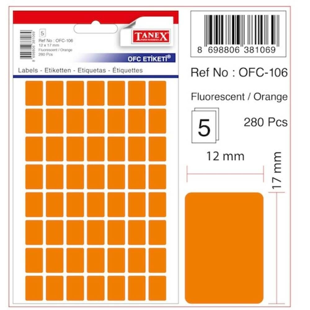 Tanex Ofis Etiketi Ofc-106 Florasan Turuncu