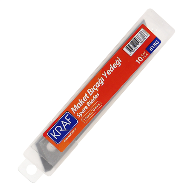 Kraf Maket Bıçağı Yedeği Geniş 10 lu 618G