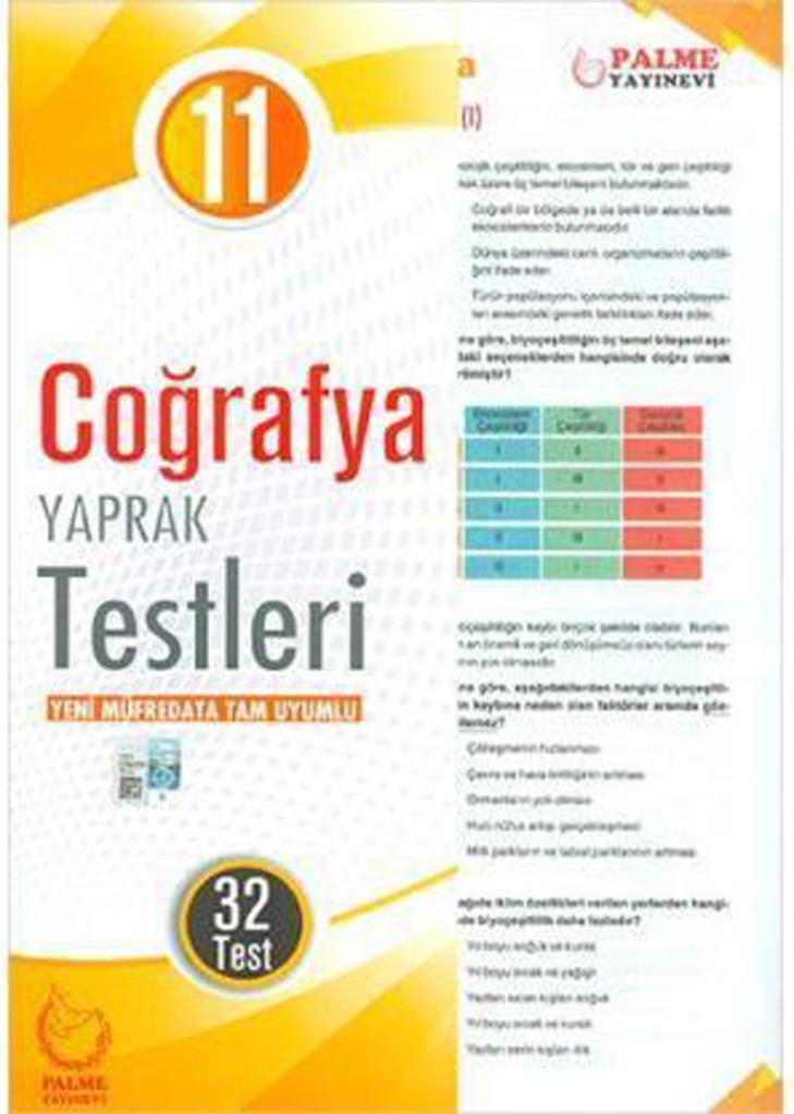 Palme 11.Sınıf Coğrafya Yaprak Test 32 Adet