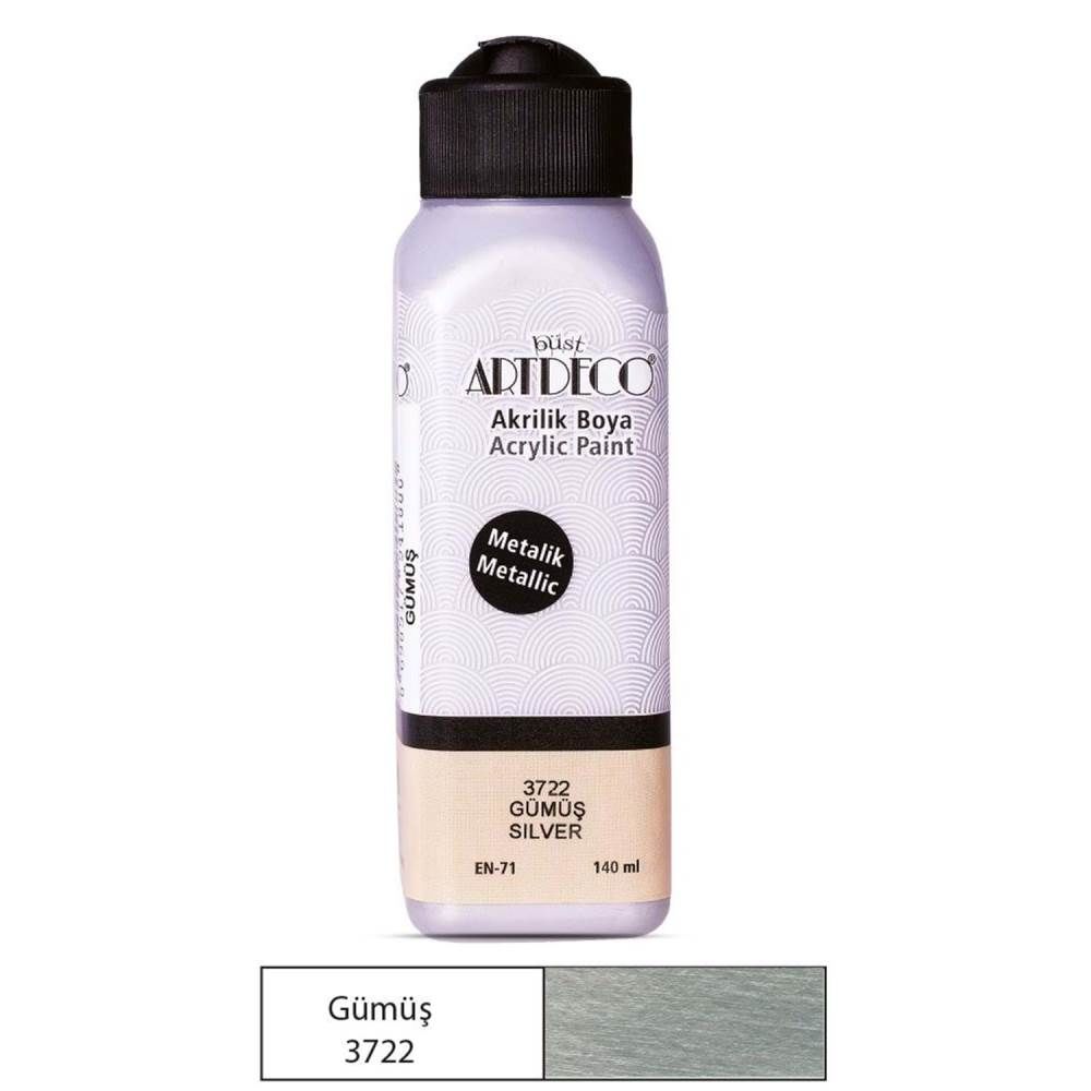 Artdeco Akrilik Boya 140 ml Metalik Gümüş 3722