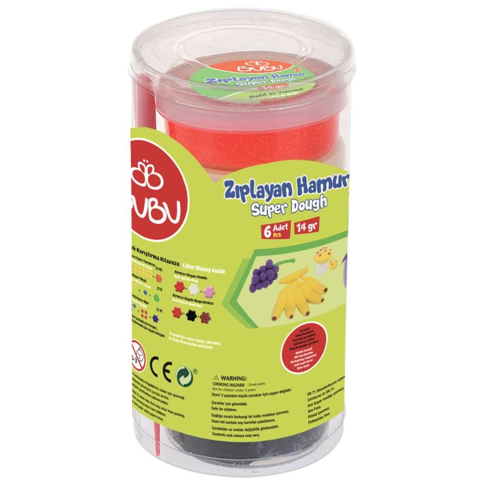 Bu-Bu Zıplayan Hamur 6'Lı Pvc Bubu-Ha0006