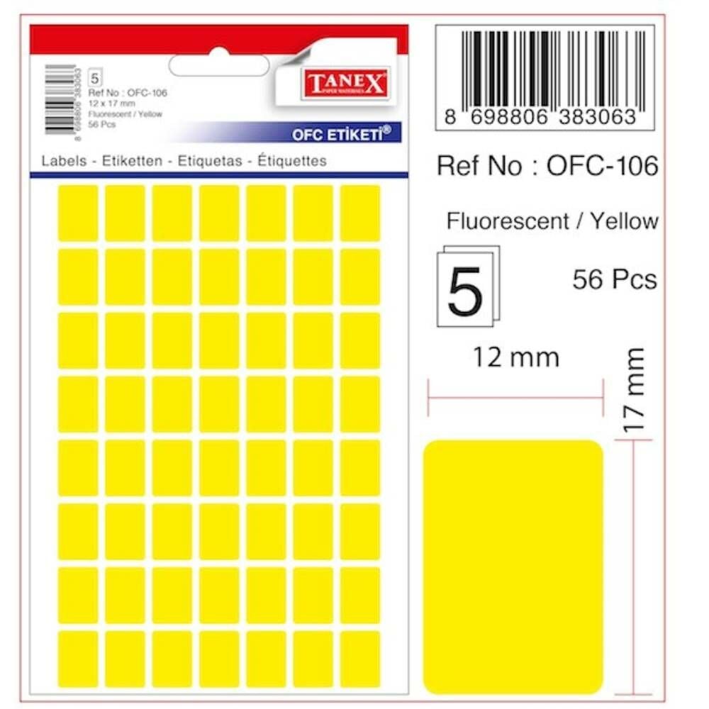 Tanex Ofis Etiketi Ofc-106 Florasan Sarı