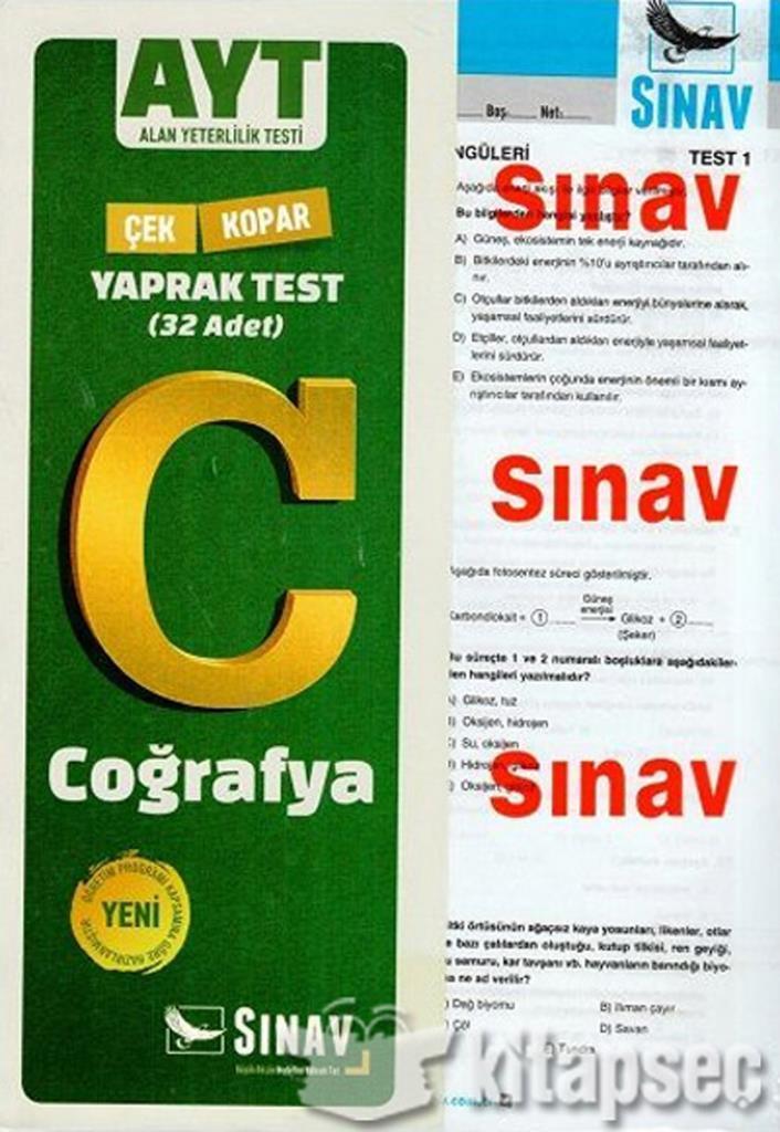 Sınav Ayt Coğrafya Yaprak Test 32 Adet