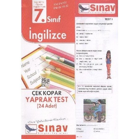 Sınav 7.Sınıf İngilizce Yaprak Test 24 Adet
