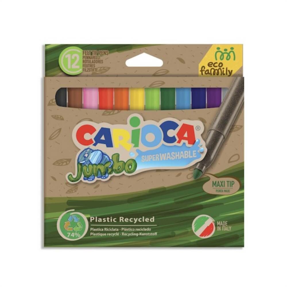 Carıoca Keçeli Kalem 12 Li Eco Famıly Jumbo Süper 43101