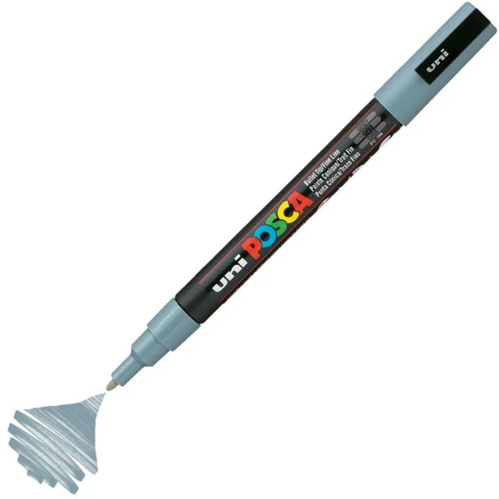 Uniball Posca Boyama Markörü PC-3M 09-1.3 mm Gri