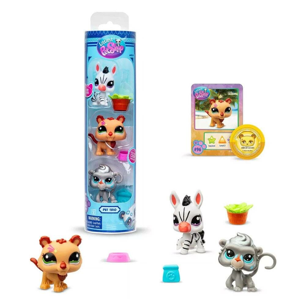 Littlest Pet Shop Minişler 3 lü Figür Seti Zebra Arslan 00597