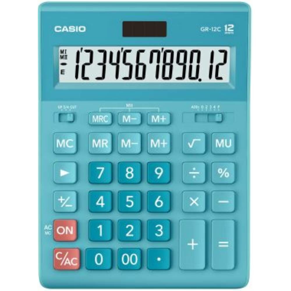 Casıo Hesap Makinesi Masaüstü Gr-12C-Lb-W-Dp