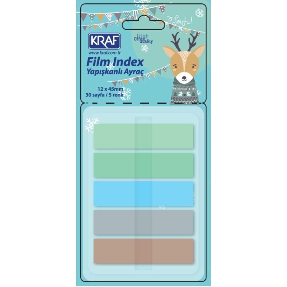 Kraf Index Fılm (Pp) 12X45mm Pop-Up 5 Renk X 30 Yp Pastel 51248-1