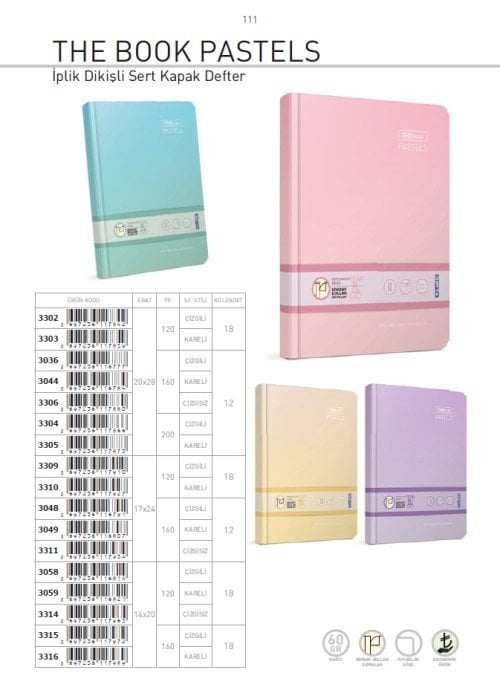 Thebook Pastel Modelist Defter 20x28 200 Yaprak Çizgili Sert Kapak 3304