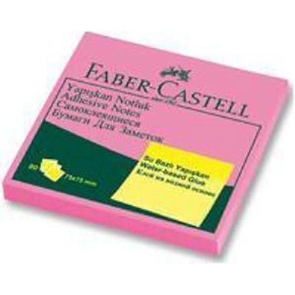 Faber Castell Yapışkanlı Not Kağıdı 75x75 mm Fosforlu Pembe 565432