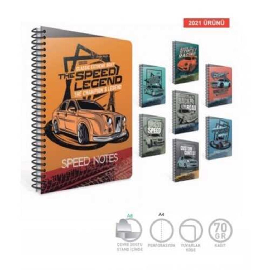 Speed Notes A4 100 Yaprak Çizgili Karton Kapak Spiralli Defter 4680