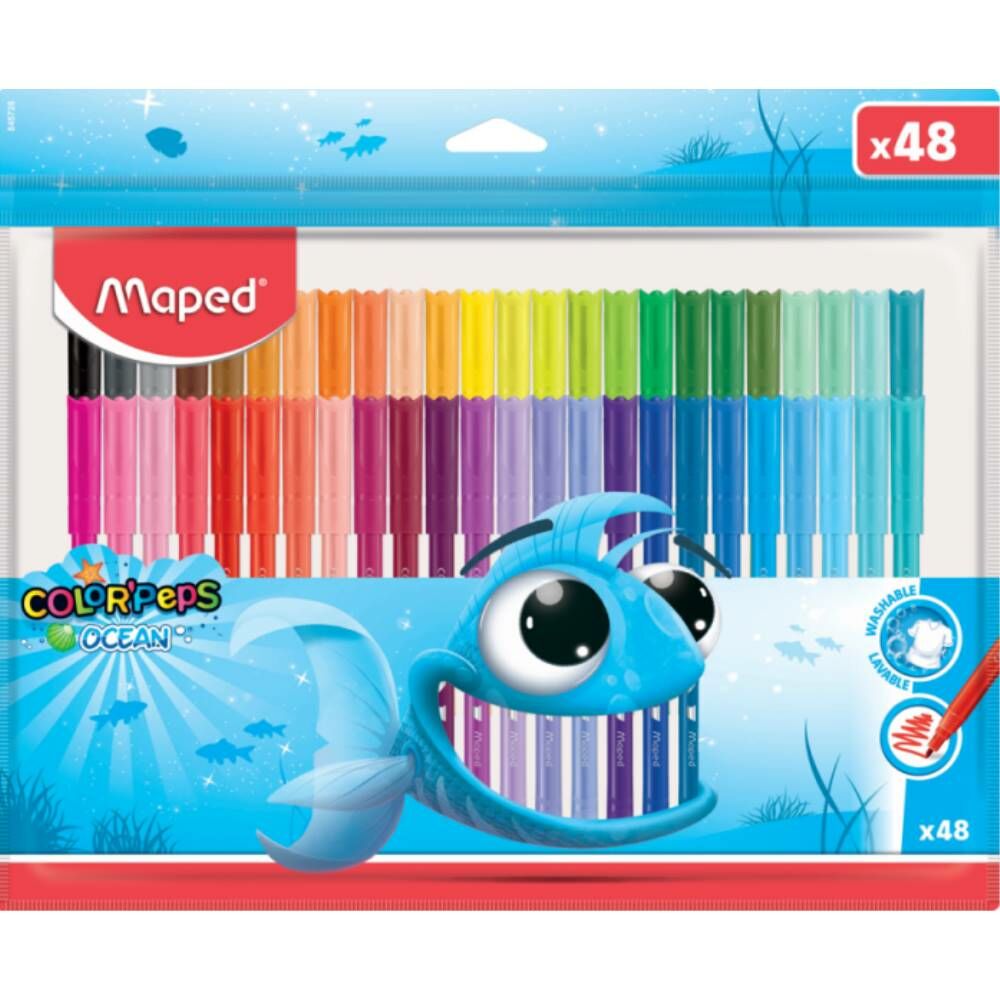 Maped Keçeli Kalem Color'peps Ocean 48 Li Plastik Poşet 845726