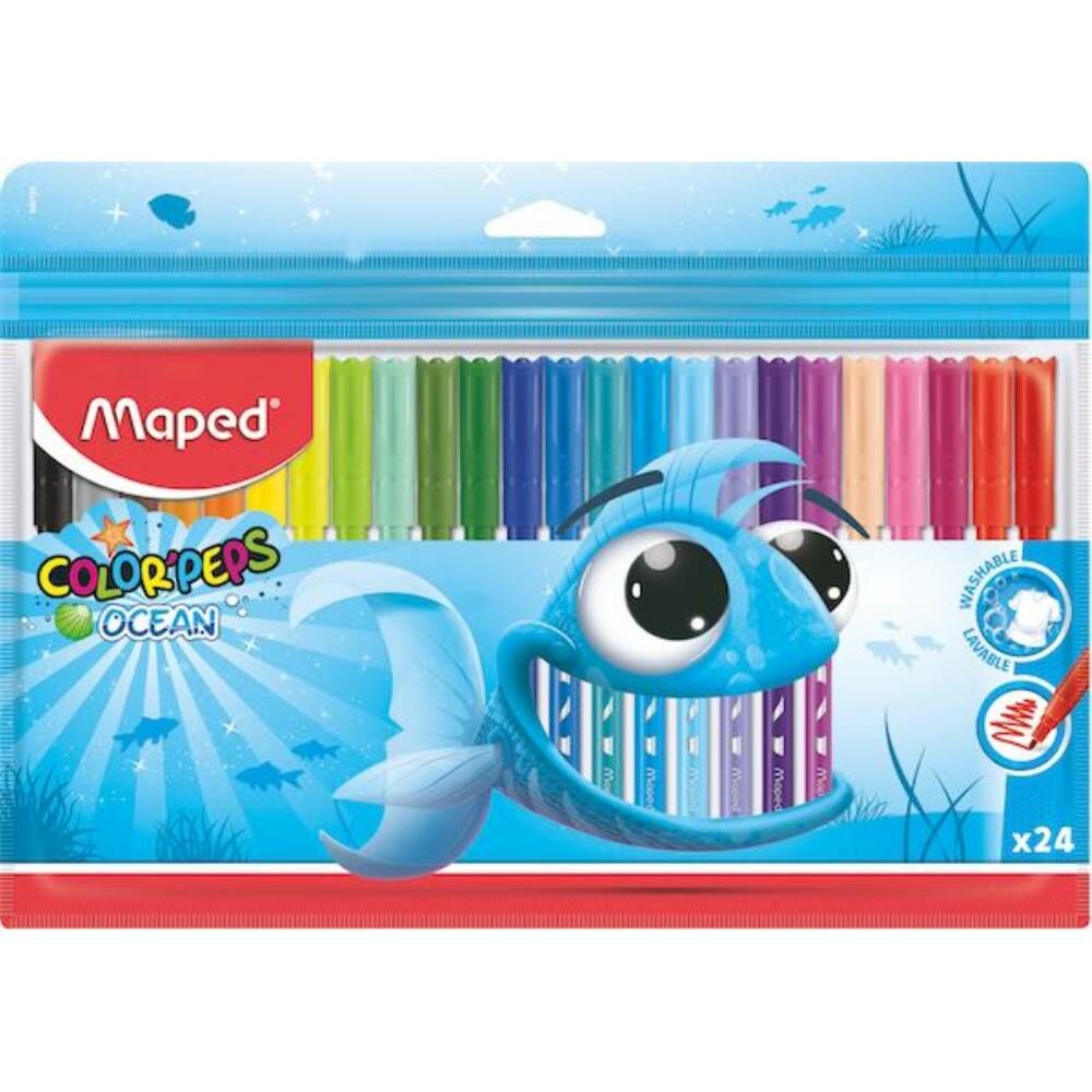 Maped Keçeli Kalem Color'peps Ocean 24 Lü Plastik Poşet 845722