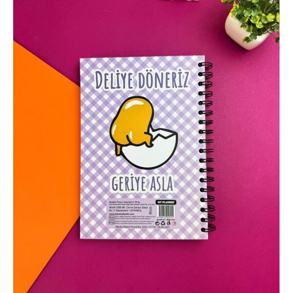 Deliye Döneriz Geriye Asla Tasarımlı Konuşan Ajanda