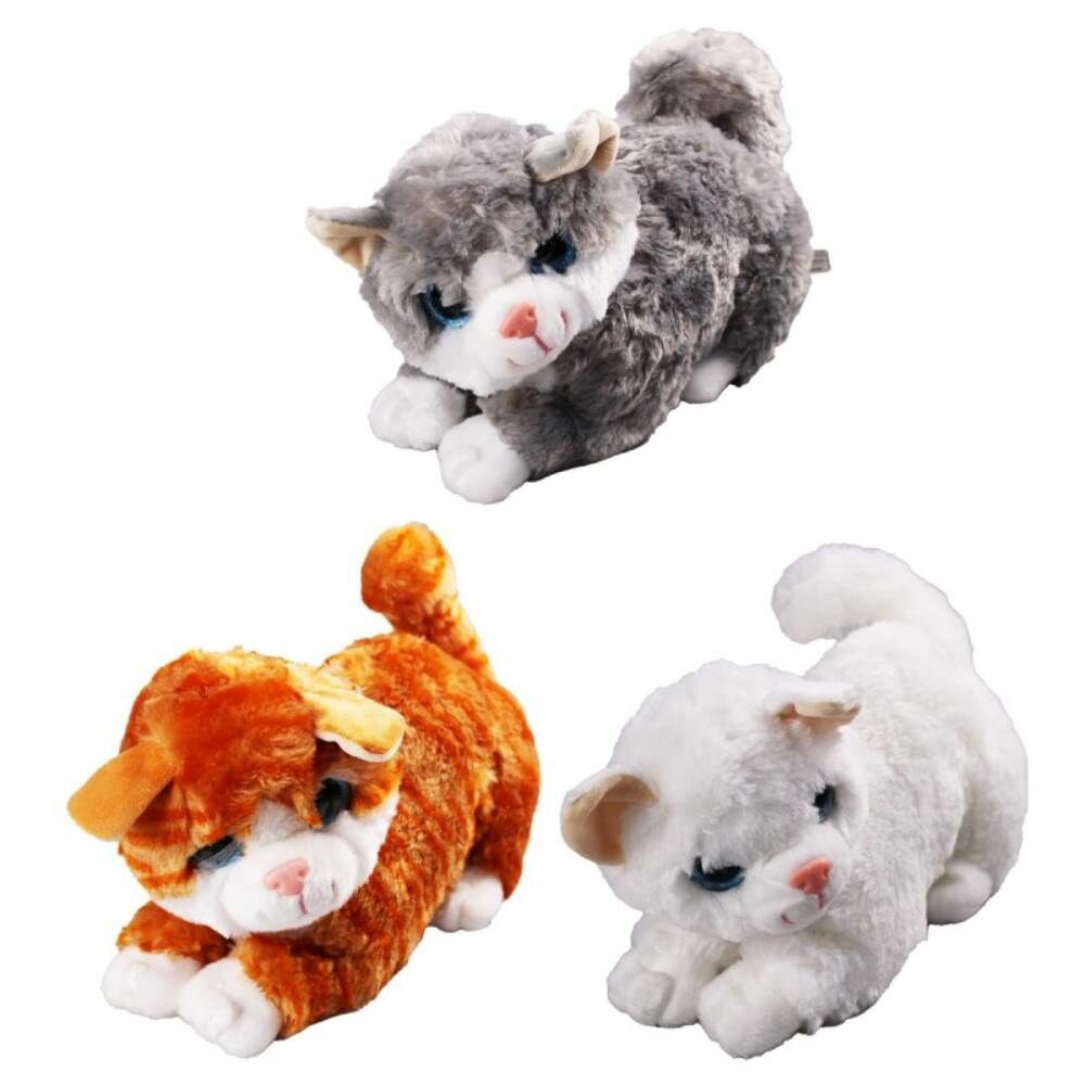 Peluş 30 cm Yatan Miyavlayan Peluş Kedi 2309035