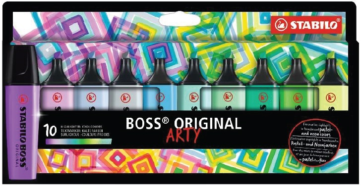 Stabilo Boss Arty Fosforlu Kalem Seti 10 Renk Soğuk Renkler 70/10-2-20