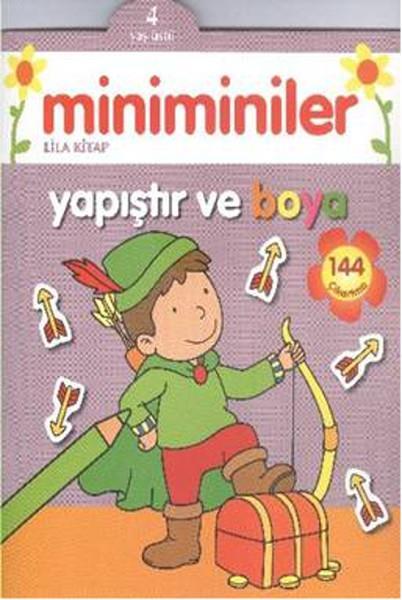 Miniminiler Yapıştır ve Boya Lila Kitap 2+ Yaş