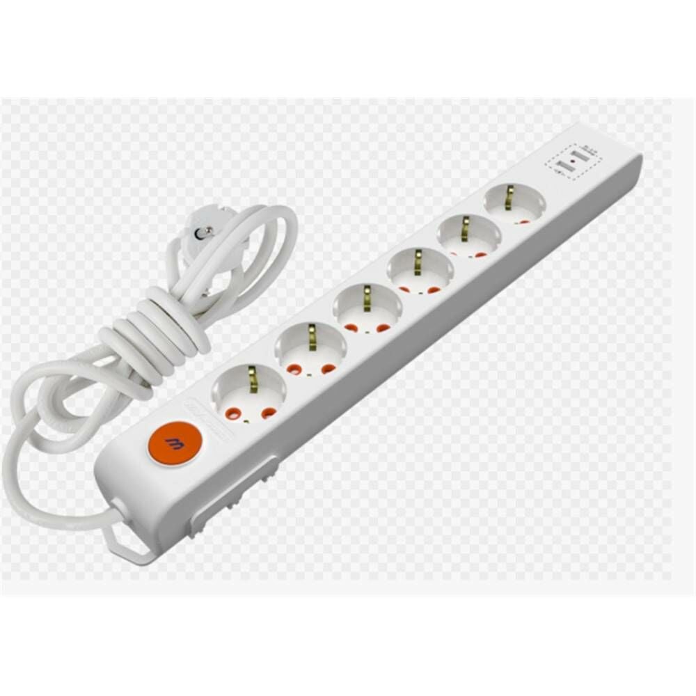 Mutlusan Rı-Tech 6lı 2mt Anahtarlı 2Usb Topraklı Grup Priz (001 175 650002 02 00)