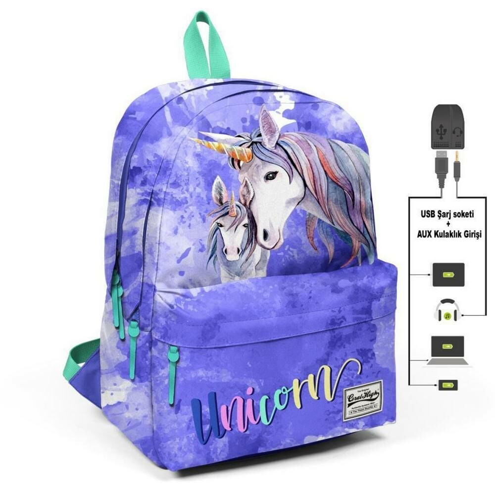 Coral High Usb+Aux Soketli Unicorn Sırt Çantası 23422