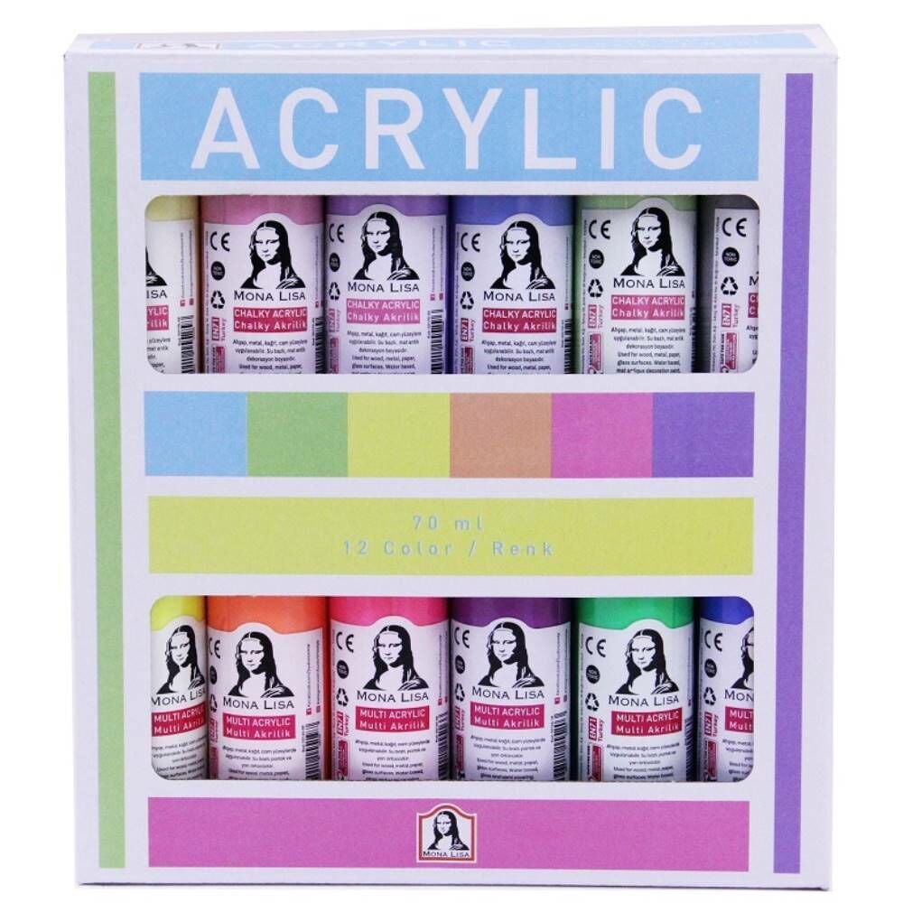Südor Akrilik Boya Set Monalısa 12X70ml Chalk Neon Sd150-X17