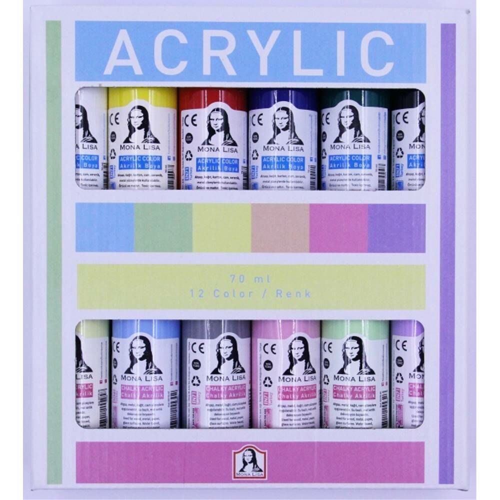 Südor Akrilik Boya Set Monalısa 12X70ml Chalk Normal Sd150-X15