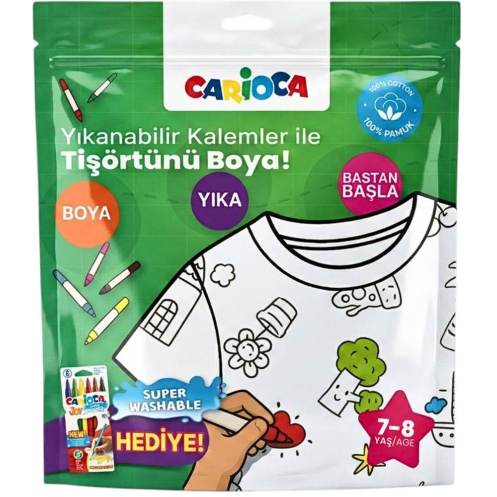 Carioca LN-80009 Boyanabilir Tişört 7-8 Yaş