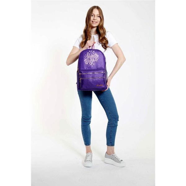 Kaukko K1563 Sparkle Mor Sırt Çantası