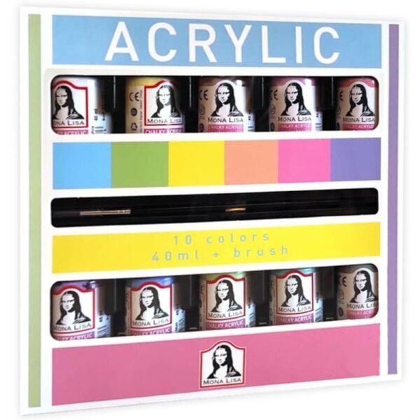 Südor Akrilik Boya Set Monalısa 40Ml 10 Renk+Fırça Ml122c