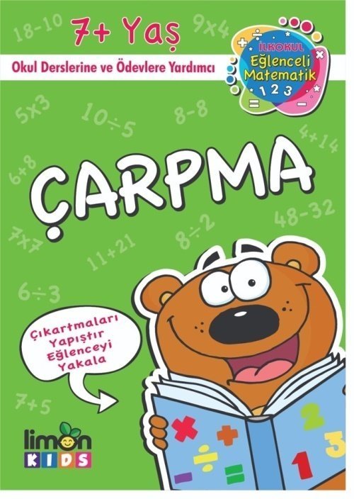 İlkokul Eğlenceli Matematik Çıkartmalı Çarpma 7+ Yaş