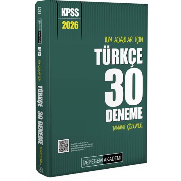 Pegem 2026 KPSS Türkçe 30 Çözümlü Deneme