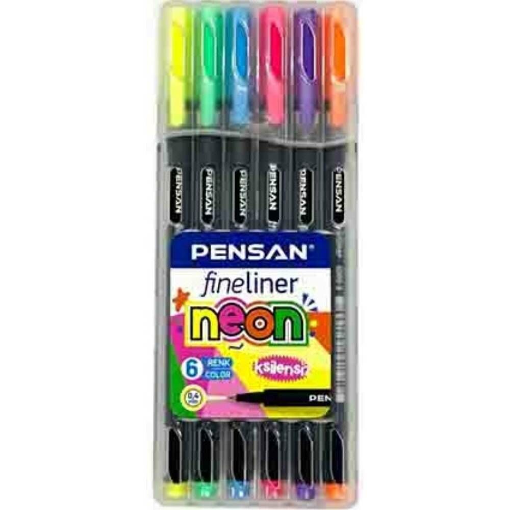 Pensan Fınelıner 6300 6 Lı Neon Pvc Kutu