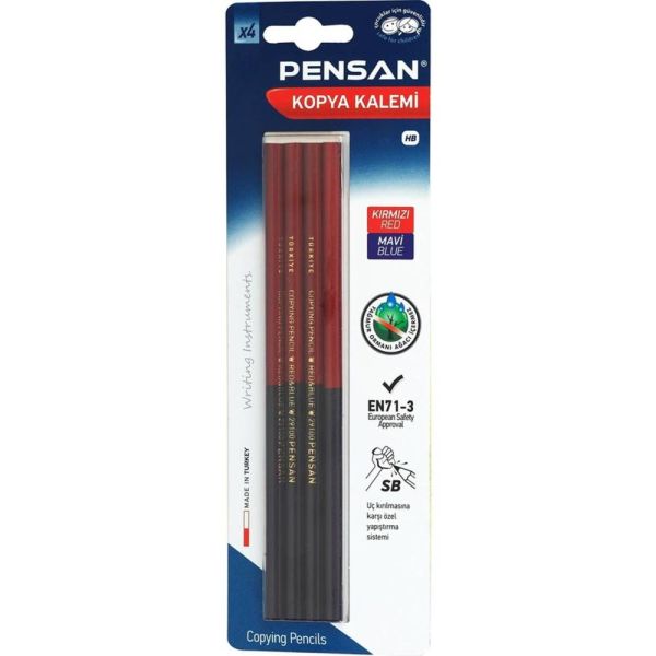Pensan Kopya Kalemi Kırmızı-Mavi 4 Lü Blister 29100