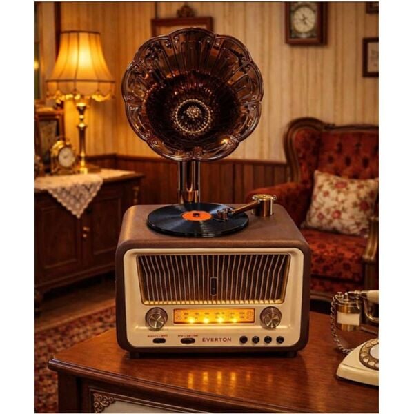 Everton Rt-608  Bluetooth Fm-Usb-Tf-Aux  Şarjlı Nostaljik Radyo