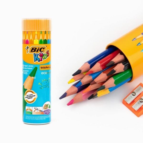 Bic Evolution Kuru Boya Jumbo Üçgen 12 Renk Tüp 958192