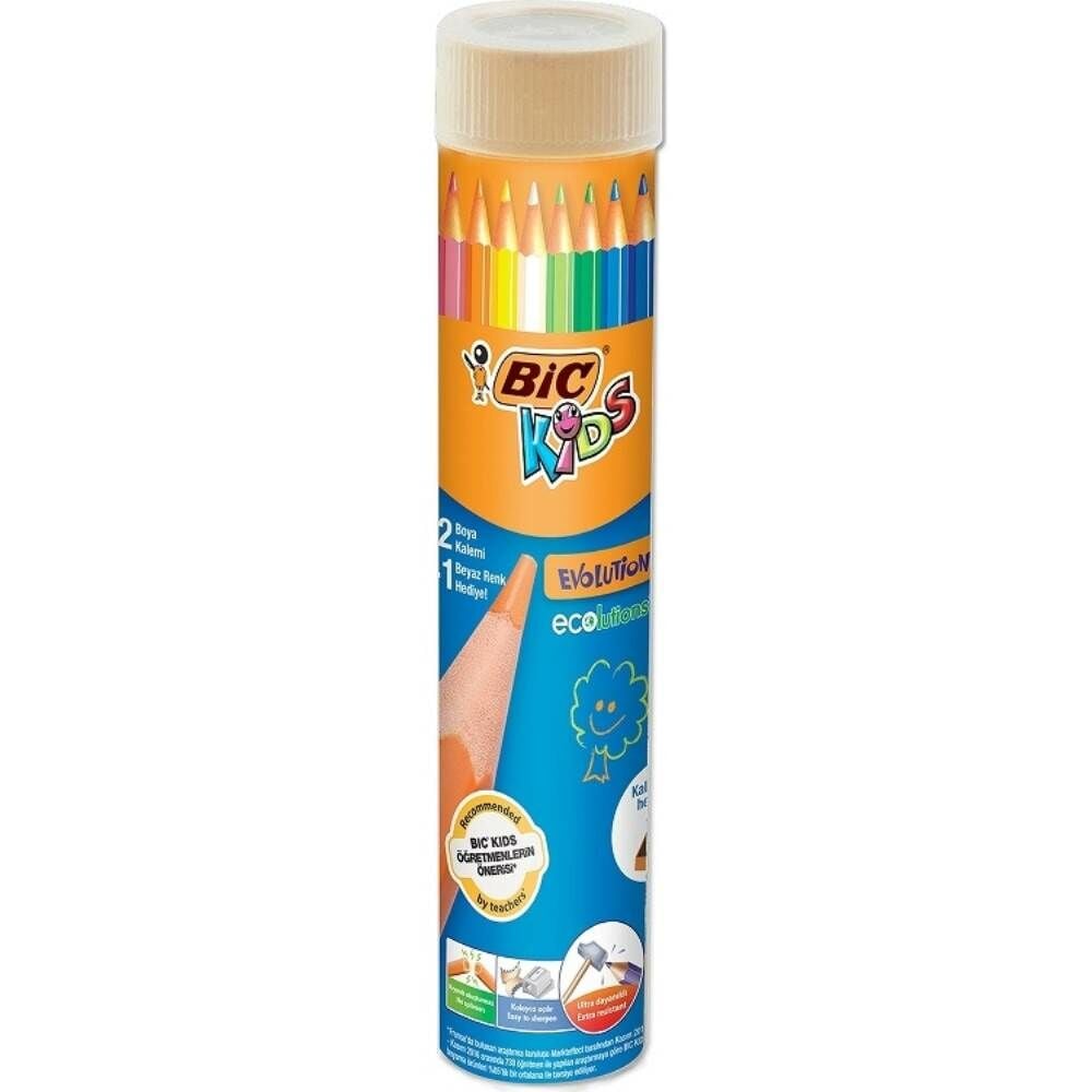 Bic Evolution Kuru Boya 12+1 Renk Tüp 958191