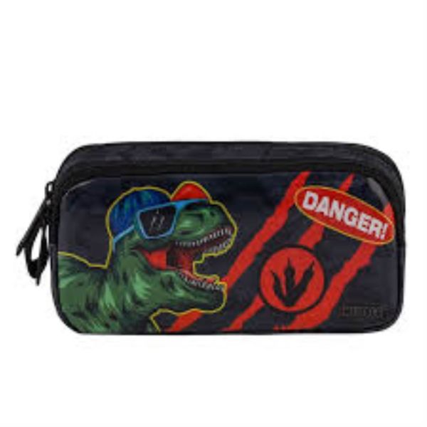 Muggle Danger Dino 2 Bölmeli Siyah Kalem Çantası MU-9284