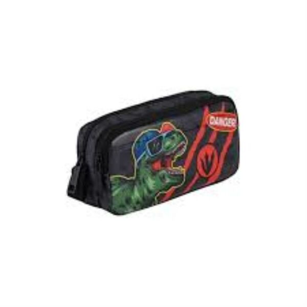 Muggle Danger Dino 2 Bölmeli Siyah Kalem Çantası MU-9284
