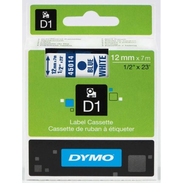 Dymo Şerit D1 12Mm X 7Mt Beyaz/Mavi 720540 45014