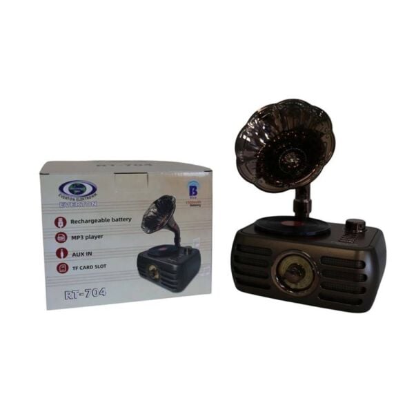 Everton Rt-704 Gramafonlu Bluetooth Fm-Usb-Tf-Aux  Şarjlı Nostaljik Radyo