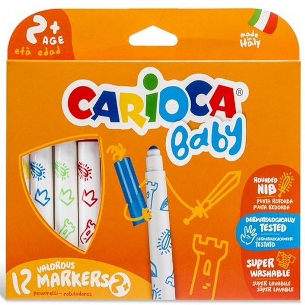 Carioca 42814 Yıkanabilir Jumbo Keçeli Kalem 12 Renk
