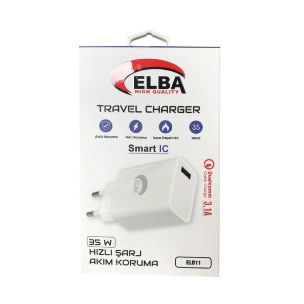 Elba ELB11 Elb-35w USB 35w Hızlı Şarj Akım Koruma EV Şarj Kafa