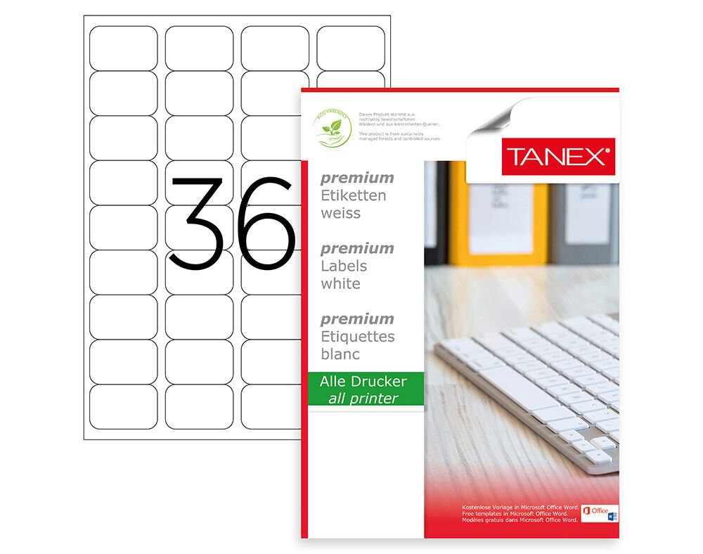 Tanex TW-2036 45x30 mm Laser Etiket