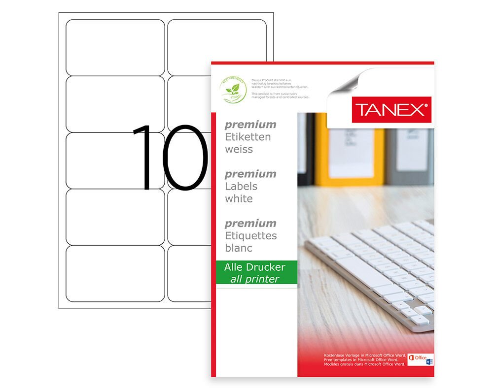 Tanex TW-2010 99.06x56 mm Laser Etiket