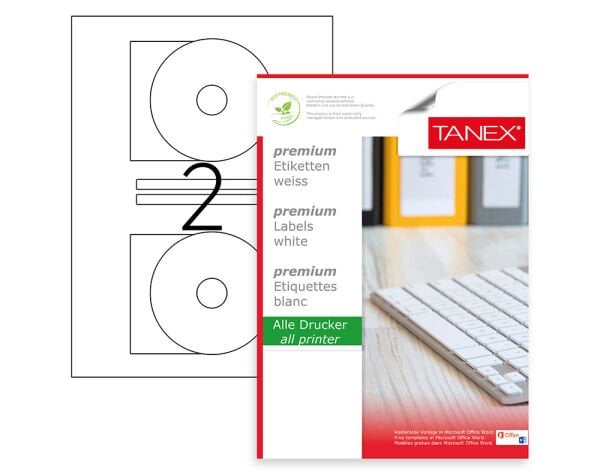 Tanex TW-2116 116x41 mm Laser Cd Etiket